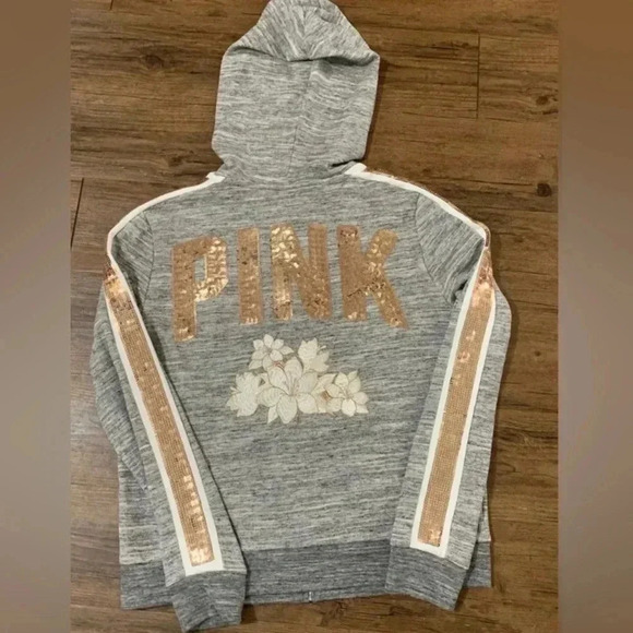 PINK VS HTF FLORAL BLING HOODIE / JOGGERS OUTFIT SET L - Picture 6 of 13